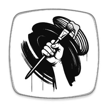 PAINT IT BLACK - black & white - Square fridge magnet - white - Front