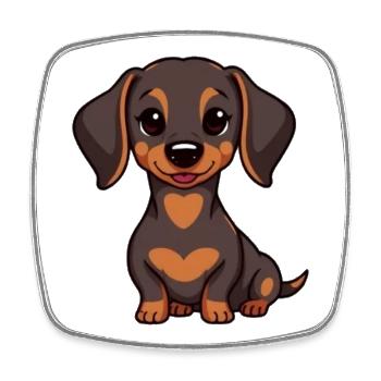 Dachshund Baby - Viereckiger Kühlschrankmagnet - Weiß - Vorne