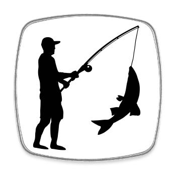 Fishing Anglers - Square fridge magnet - white - Front