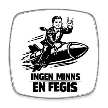 Feige Reiter auf der Rakete - Viereckiger Kühlschrankmagnet - Weiß - Vorne