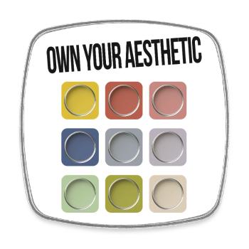 Own Your Aesthetic – Modernes Statement - Viereckiger Kühlschrankmagnet - Weiß - Vorne