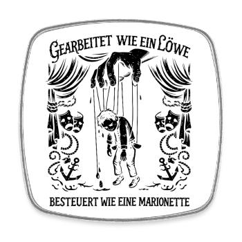 Gearbeitet Wie Ein Löwe, - Viereckiger Kühlschrankmagnet - Weiß - Vorne