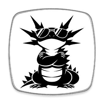 Cool Axolotl with Sunglasses - Square fridge magnet - white - Front