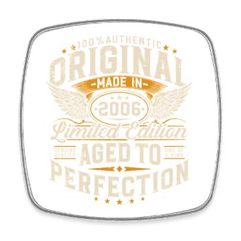 Anniversaire vintage original 2006 - Magnet carré - blanc - Devant