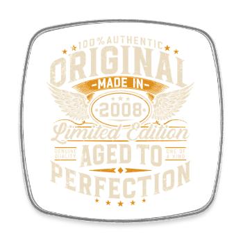 2008 Vintage 18th Birthday Vintage Gift - Square fridge magnet - white - Front