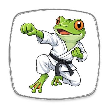 Frog Toad Martial Arts Karate Japan Tradition - Square fridge magnet - white - Front