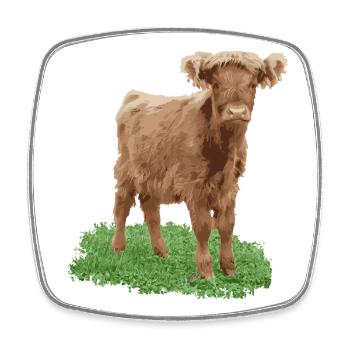 Praline the heifer - Square fridge magnet - white - Front