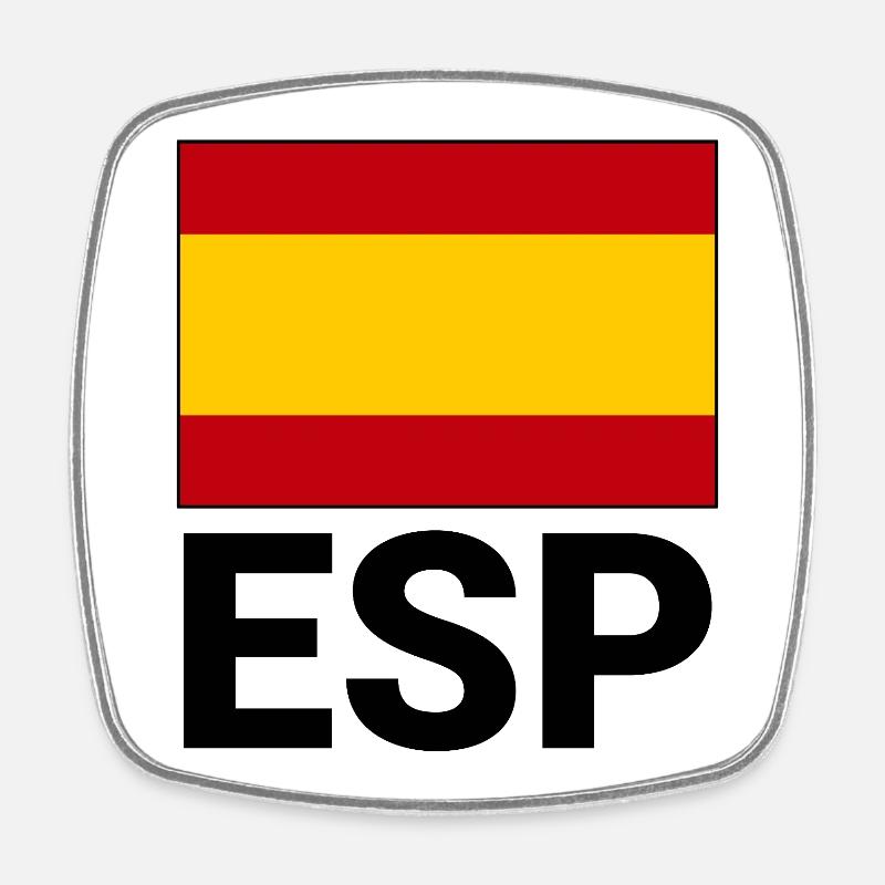 Drapeau sportif espagnol avec abréviation ESP - Magnet carré - blanc