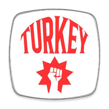 Turquie Türkei - Magnet carré - blanc - Devant