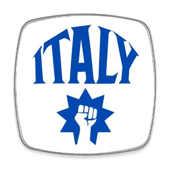 Italie - Magnet carré - blanc - Devant