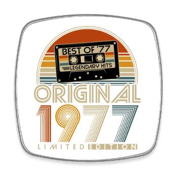 Original 1977 Retro Vintage Birthday Gift - Square fridge magnet - white - Front
