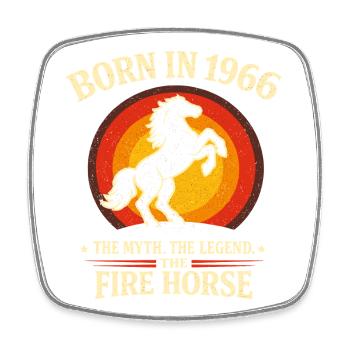 Légende 1966 Mythe du Cheval de Feu rétro - Magnet carré - blanc - Devant