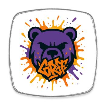Ours mal léché Pop Art - Magnet carré - blanc - Devant
