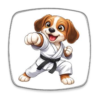 Beagle Hund Kampfsport Karate Japan Tradition - Viereckiger Kühlschrankmagnet - Weiß - Vorne