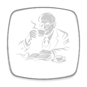 Carl Gustav Jung trinkt einen Kaffeeportarit - Viereckiger Kühlschrankmagnet - Weiß - Vorne