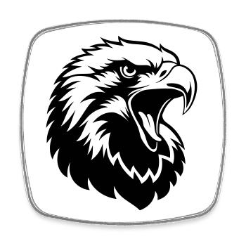 Eagle Head – Strong Tattoo Motif - Square fridge magnet - white - Front