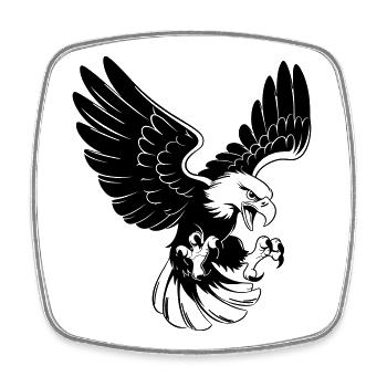 Aigle en attaque – style de tatouage - Magnet carré - blanc - Devant