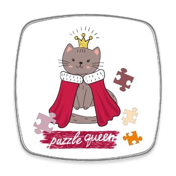 Puzzle Queen  - Viereckiger Kühlschrankmagnet - Weiß - Vorne