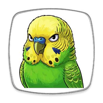 Jaune vert perruche vibrant - Magnet carré - blanc - Devant