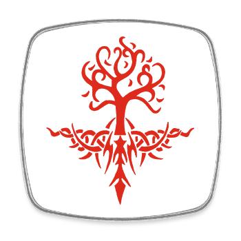 Roter Dornenbaum - Viereckiger Kühlschrankmagnet - Weiß - Vorne