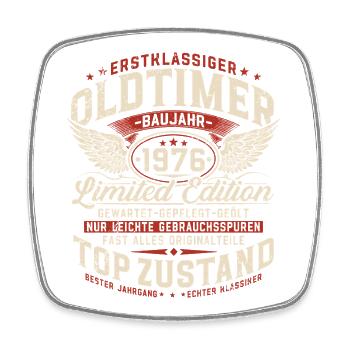1976 Vintage Car 50th Birthday Gift Retro - Square fridge magnet - white - Front