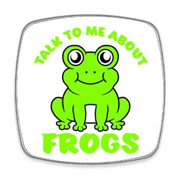 Talk To Me About Frogs Lustig Frosch Liebhaber - Viereckiger Kühlschrankmagnet - Weiß - Vorne