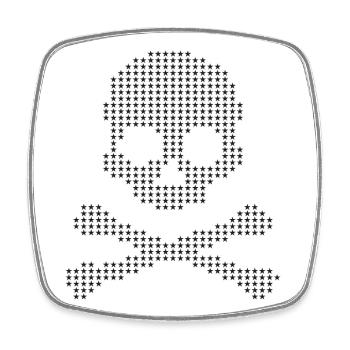 Starry Skull & Crossbones - Square fridge magnet - white - Front
