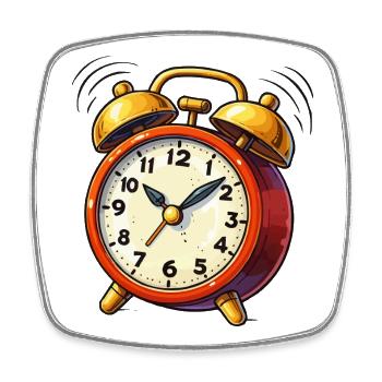 Wecker Comic Uhr - Viereckiger Kühlschrankmagnet - Weiß - Vorne
