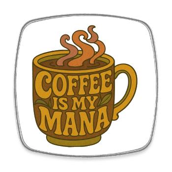 Kaffee ist meine Mana-Tasse - Viereckiger Kühlschrankmagnet - Weiß - Vorne