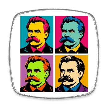 Friedrich Nietzsche Pop-Porträts - Viereckiger Kühlschrankmagnet - Weiß - Vorne