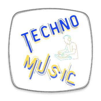 Techno Underground Club Logo - Viereckiger Kühlschrankmagnet - Weiß - Vorne