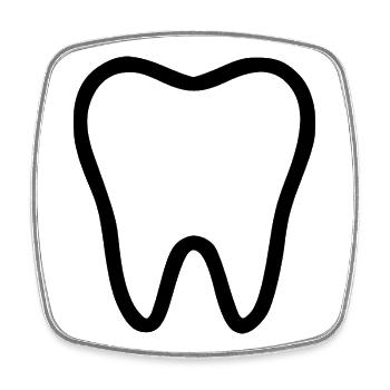 Dente, dents, cadeau dentiste - Magnet carré - blanc - Devant
