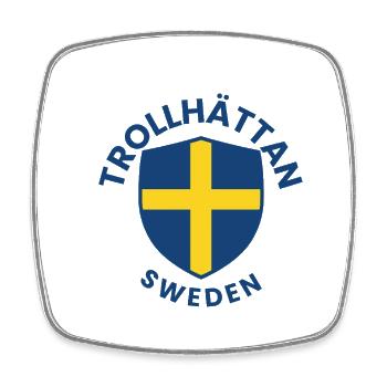 Trollhättan Schweden-Schild - Viereckiger Kühlschrankmagnet - Weiß - Vorne