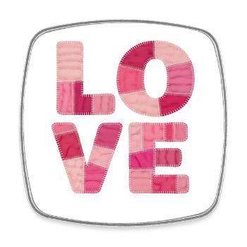 Autocollants de chemises patchwork d’amour pour femmes - Magnet carré - blanc - Devant