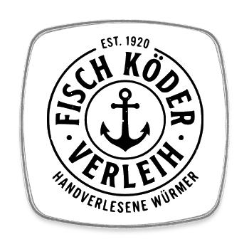 Chemise de pêcheur, location d’appâts pour poissons, chaussettes, chapeau - Magnet carré - blanc - Devant