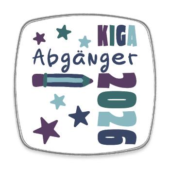 KIGA Abgänger 2026 - Tschüss Kindergarten - Viereckiger Kühlschrankmagnet - Weiß - Vorne