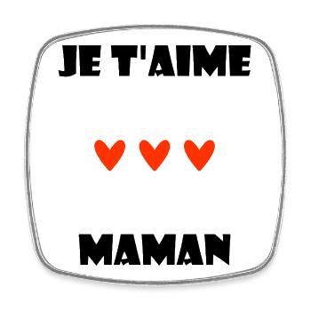 I LOVE YOU MOM. I LOVE MOM. MAMA ADORED. MOM - Square fridge magnet - white - Front