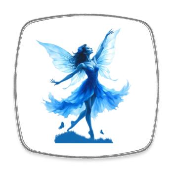 La Fée Bleue en Vol - Magnet carré - blanc - Devant