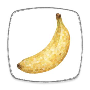 Mosaik Banane Goldgelb - Viereckiger Kühlschrankmagnet - Weiß - Vorne