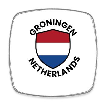 Drapeau du Bouclier de Groningue - Magnet carré - blanc - Devant