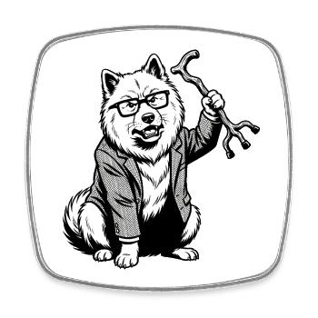 Eurasier | Grumpy - Square fridge magnet - white - Front