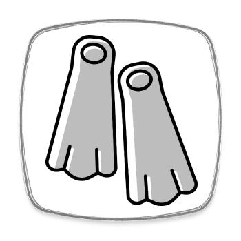 Diving fins Diver - Square fridge magnet - white - Front