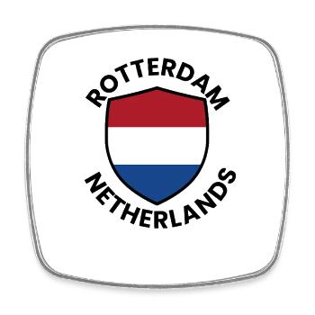 Drapeau du Bouclier de Rotterdam - Magnet carré - blanc - Devant