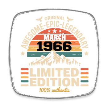 Vintage Anniversary March 1966 March 1966 - Square fridge magnet - white - Front