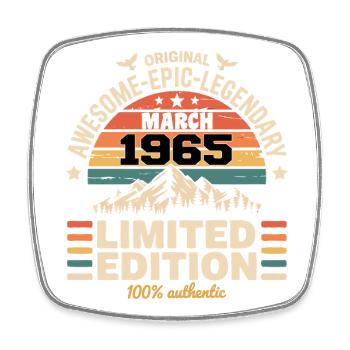 Millésime Anniversaire Mars 1965 March 1965 - Magnet carré - blanc - Devant