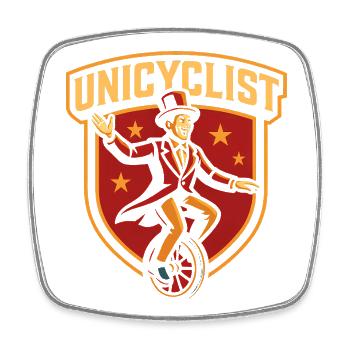 Circus Unicyclist Funny Kids Circus - Square fridge magnet - white - Front