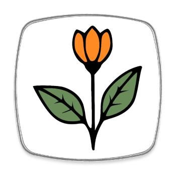 Flower Tulip Flowers Blossom Gift Idea Mother - Square fridge magnet - white - Front
