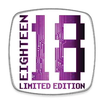 18th Birthday Eighteen Gamer Limited Edition - Square fridge magnet - white - Front
