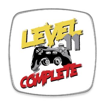Level Complete Graffiti Controller 11 Jahre bday - Viereckiger Kühlschrankmagnet - Weiß - Vorne