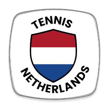Bouclier des Pays-Bas de Tennis - Magnet carré - blanc - Devant